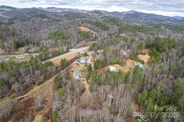 aerial view featuring a mountain view