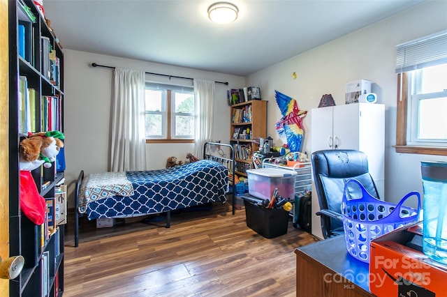 bedroom featuring wood-type flooring