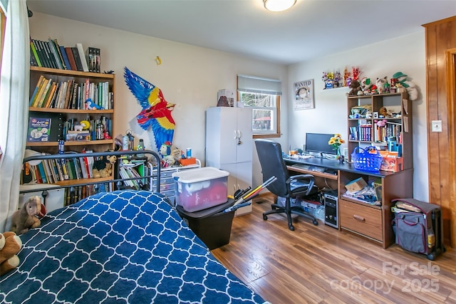 office space featuring hardwood / wood-style flooring