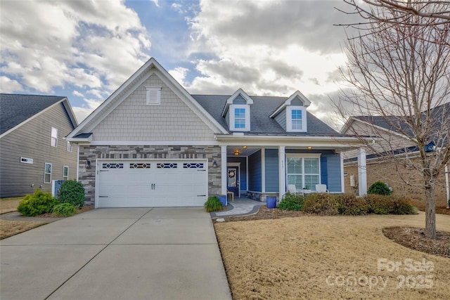 view of front of house with a garage