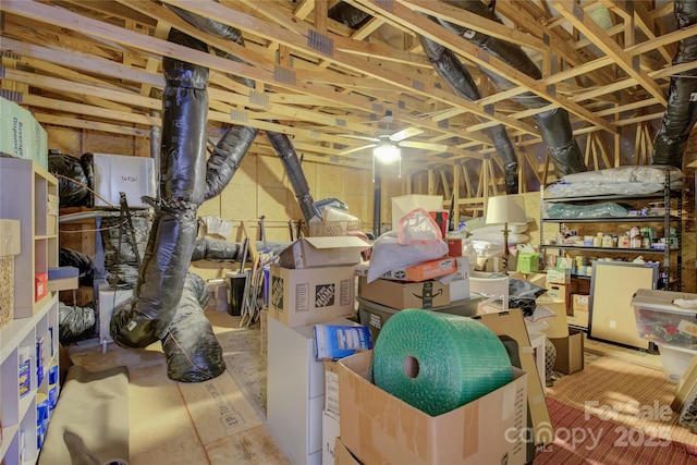 view of unfinished attic