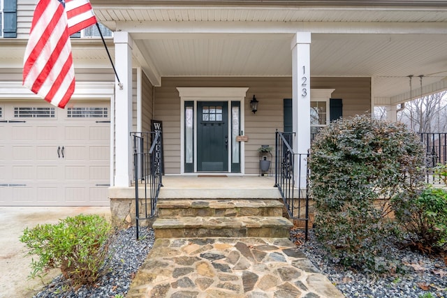 doorway to property with covered porch