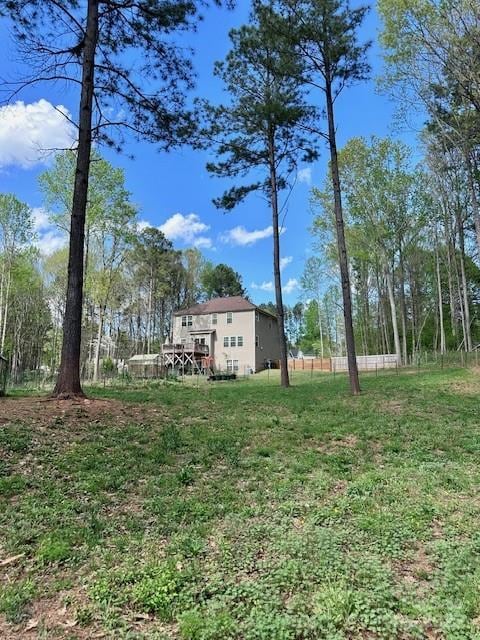 123 Kingfisher Dr, Mooresville, NC 28117 - view of yard with a wooden deck