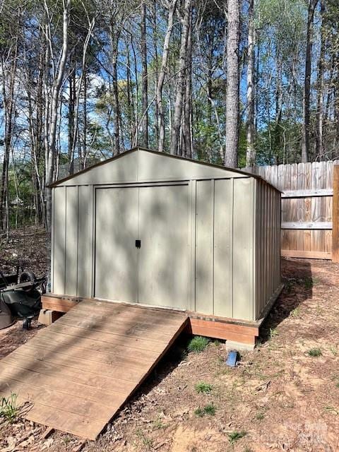 123 Kingfisher Dr, Mooresville, NC 28117 - view of shed featuring fence