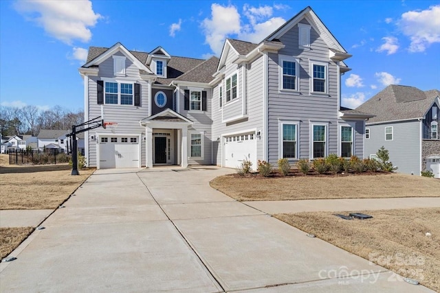 view of front of house with a garage