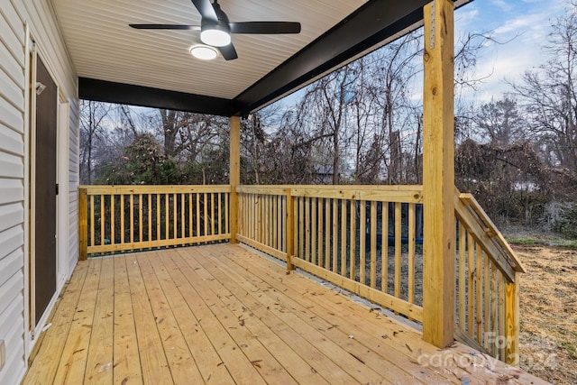 deck with ceiling fan