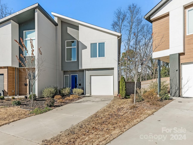 contemporary house with a garage