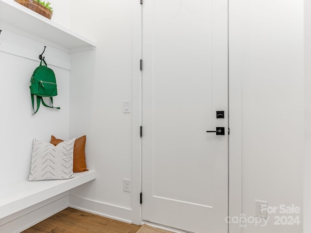 mudroom featuring light wood-type flooring