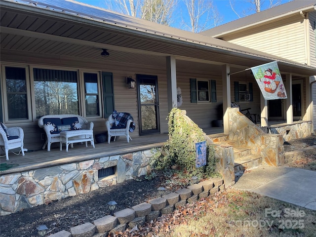 exterior space with a porch