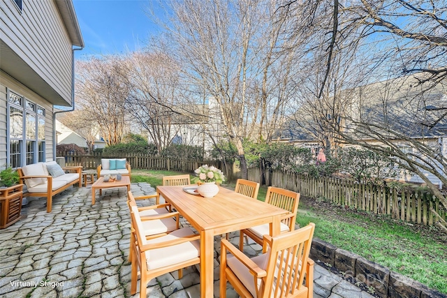 view of patio / terrace with an outdoor living space