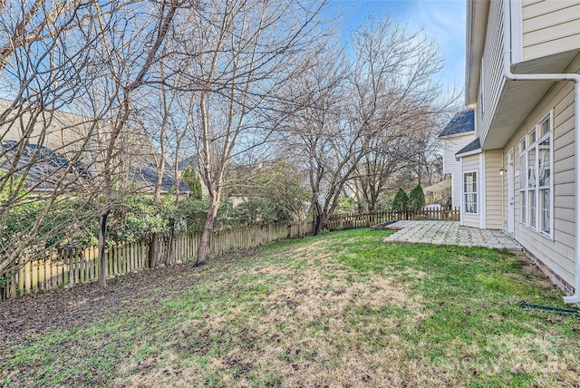 view of yard with a patio area