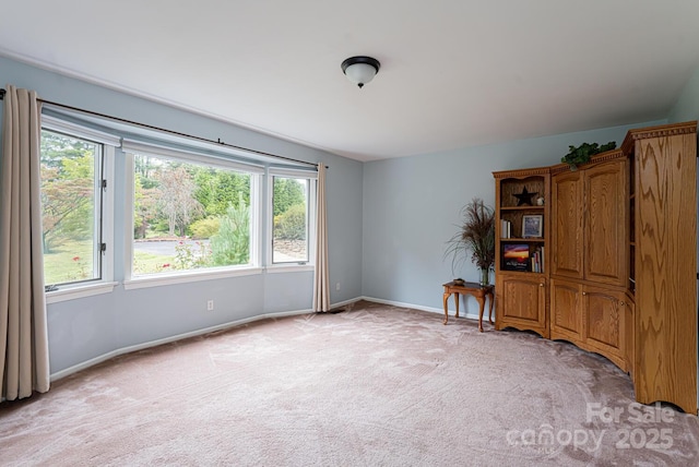 carpeted empty room featuring a wealth of natural light