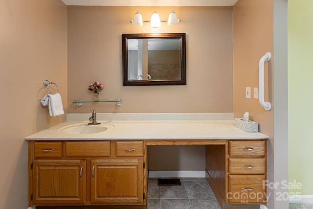 bathroom featuring tile patterned floors and vanity