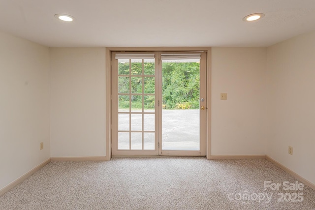 interior space featuring carpet