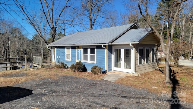 view of front of property with french doors