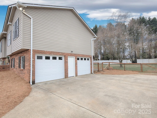 view of home's exterior featuring a garage