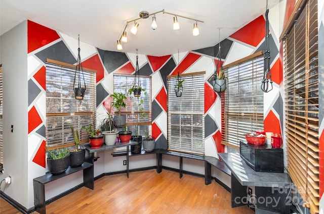 miscellaneous room with hardwood / wood-style floors