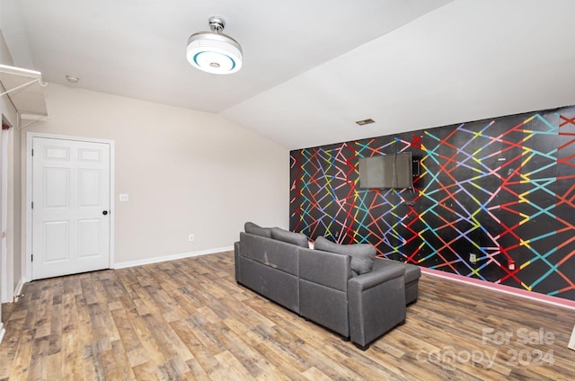 living room with wood-type flooring