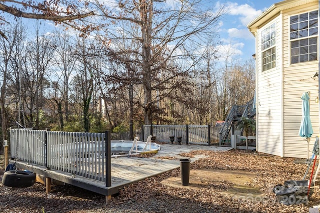 view of yard with a deck