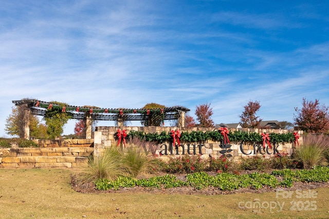 view of community sign