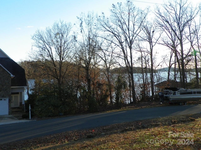 view of street featuring a water view