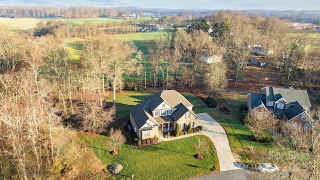 drone / aerial view with a rural view