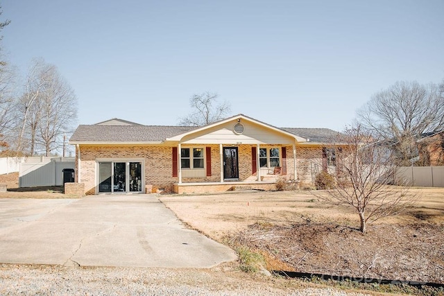 view of front of property with a porch