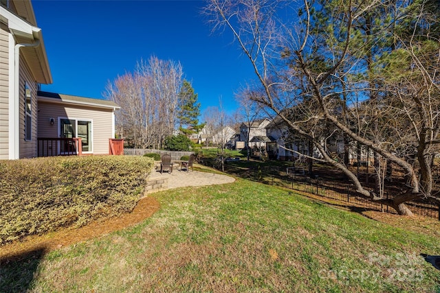 view of yard with a patio area