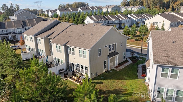 aerial view with a residential view