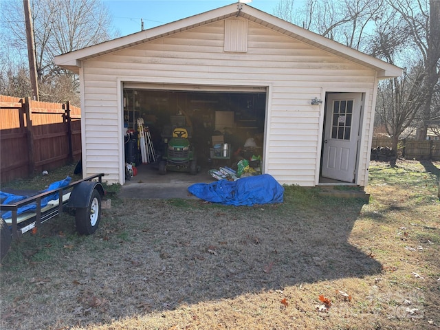 view of garage