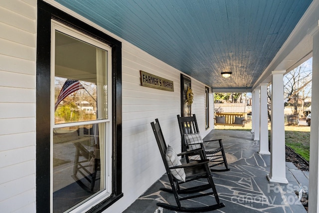 view of patio with covered porch