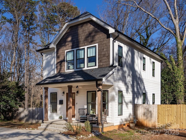 view of front of home featuring covered porch