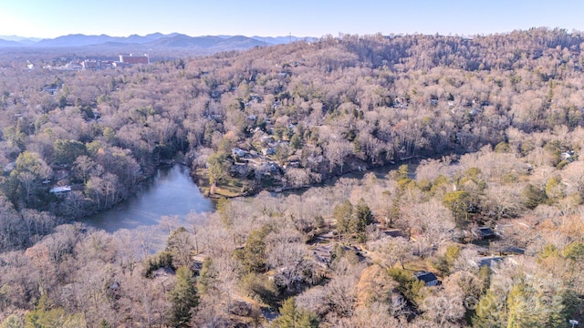 aerial view with a mountain view