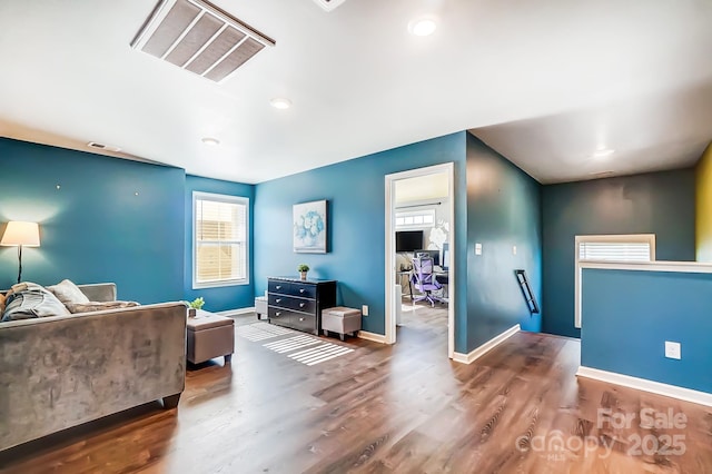 living room featuring hardwood / wood-style flooring