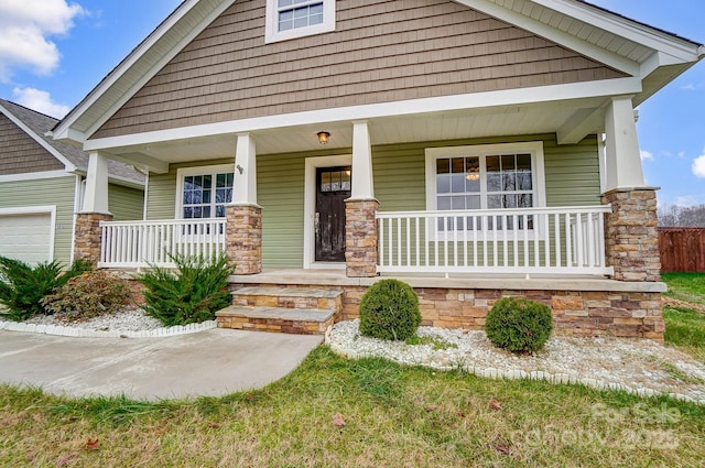 craftsman-style home featuring a porch