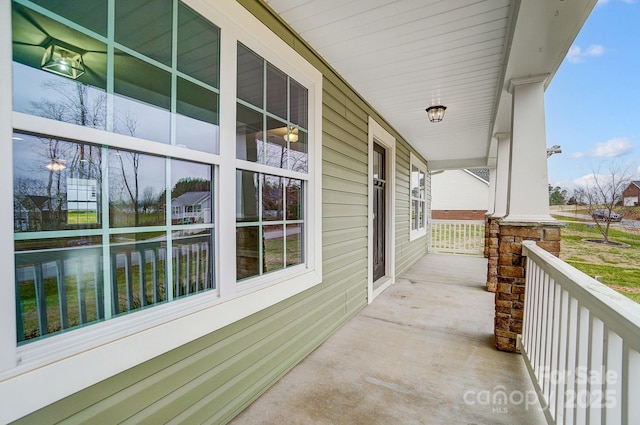 view of patio with a porch