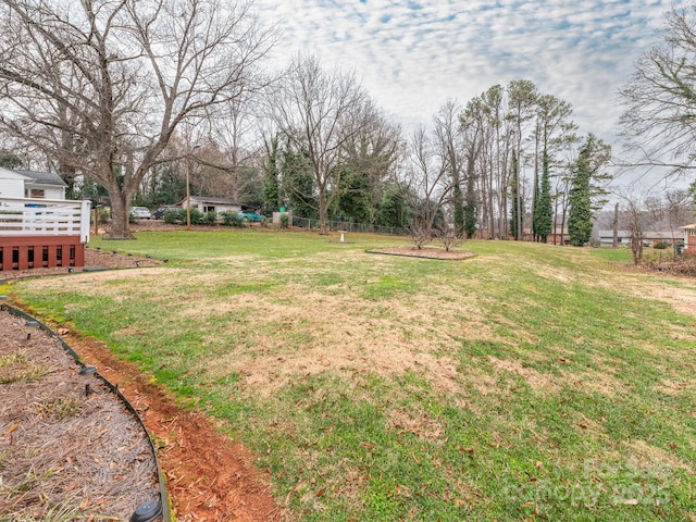 view of yard featuring a deck