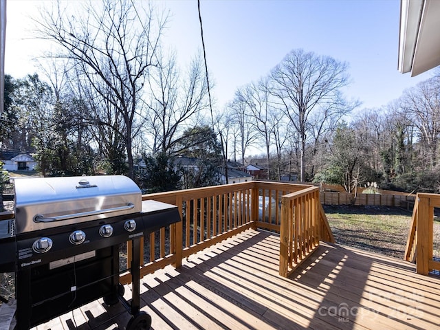 deck with area for grilling