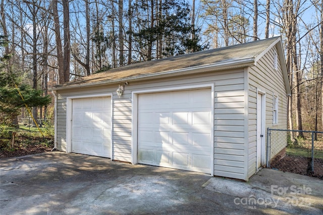 view of garage