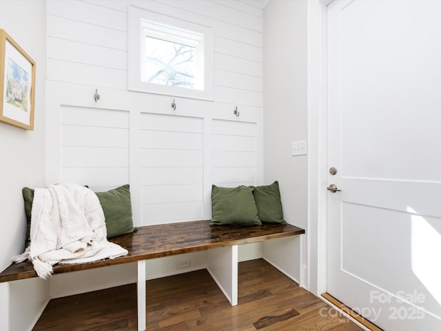 mudroom featuring wood finished floors