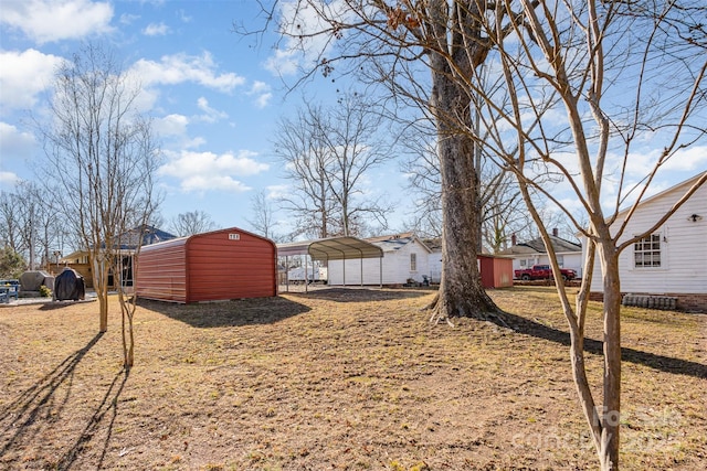 view of yard with a carport