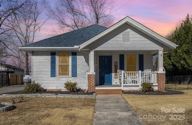 bungalow-style home featuring a porch