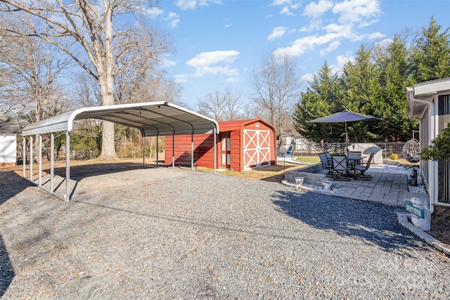 exterior space featuring a carport