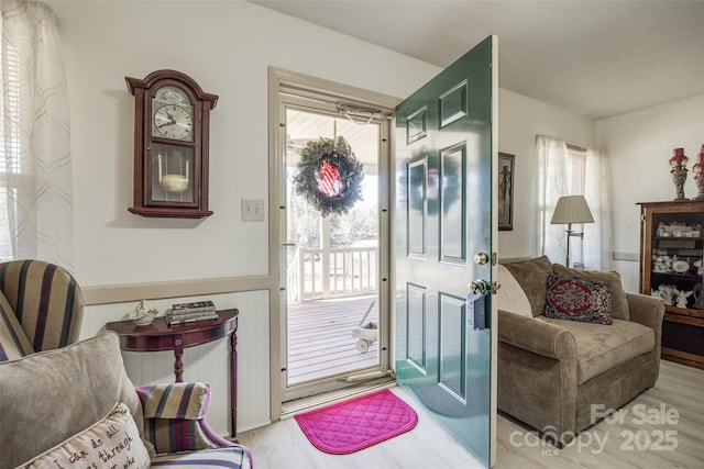 entryway featuring light hardwood / wood-style flooring