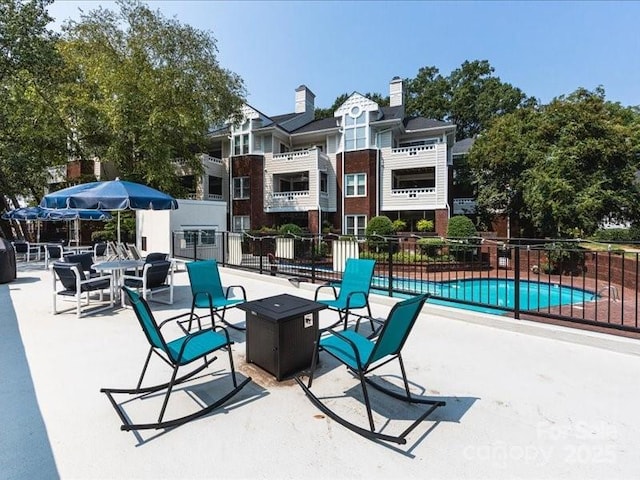 view of pool with a patio area