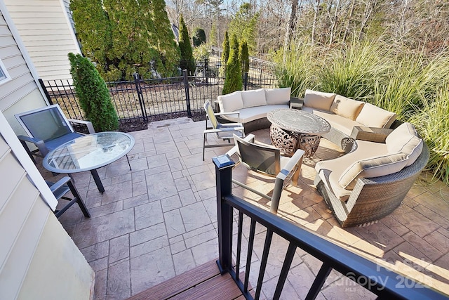 view of patio / terrace featuring outdoor lounge area