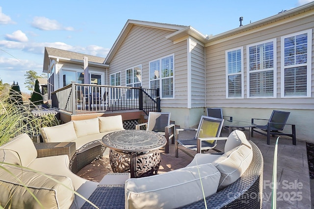 view of patio with an outdoor living space