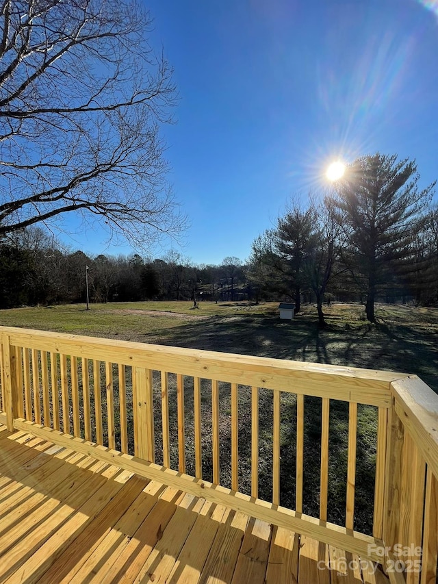 deck with a lawn