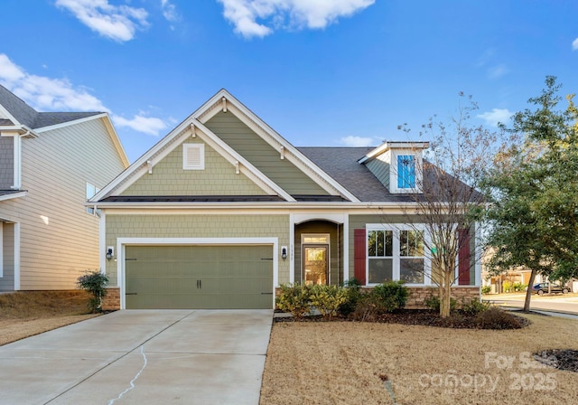 craftsman-style house with a garage