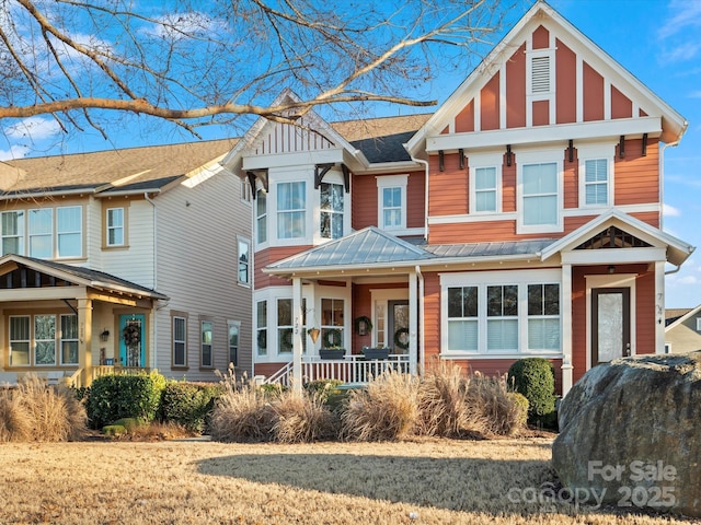 view of front of property with covered porch